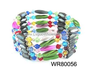 36inch Multi-Color Glass Beads, Plastic Beads,Magnetic Wrap Bracelet Necklace All in One Set